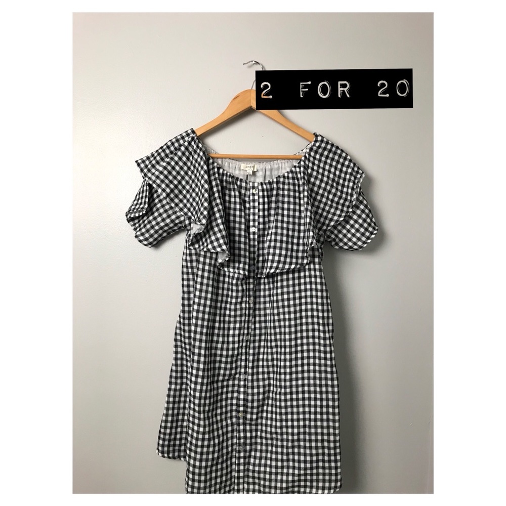 Umgee off the shoulder gingham dress